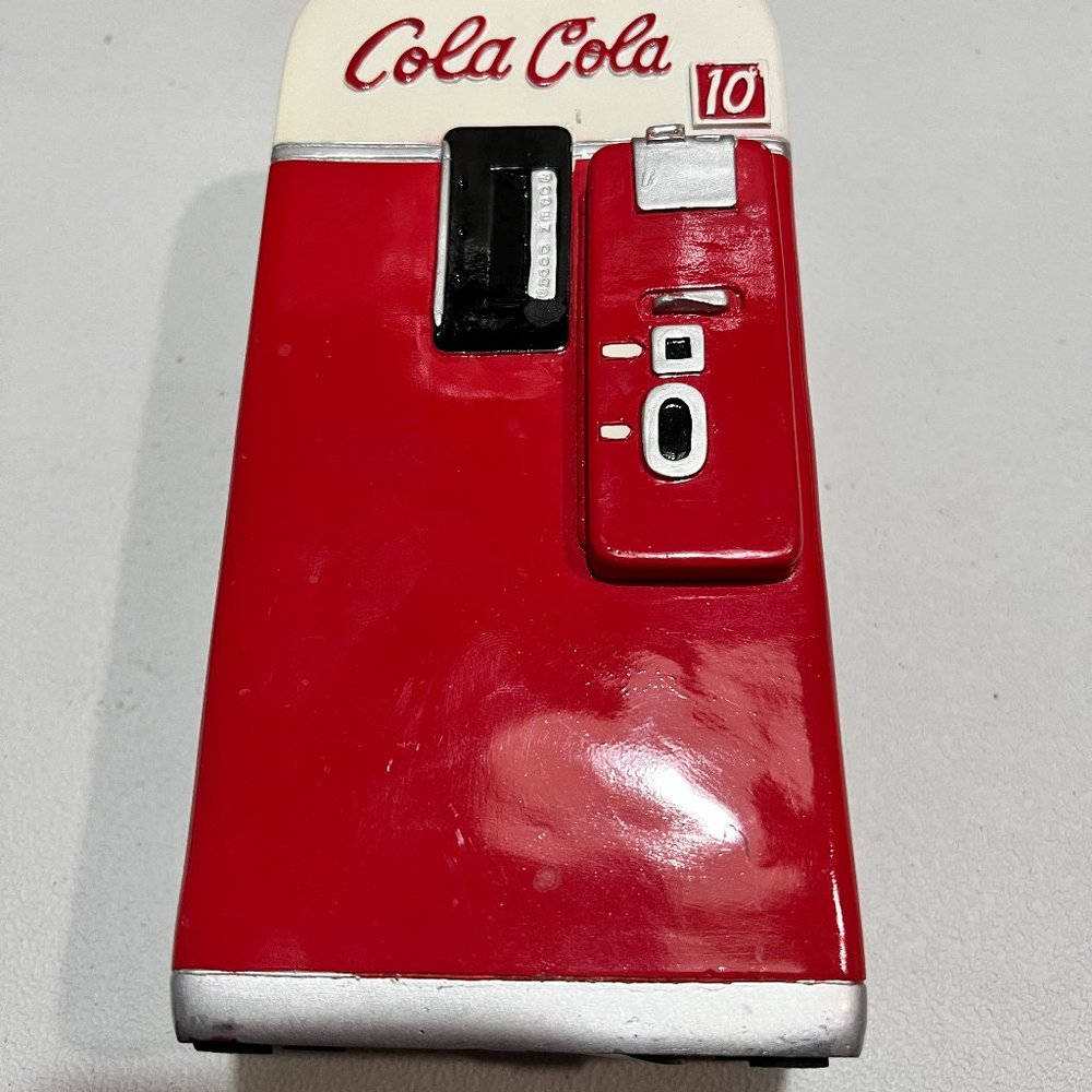 Vintage Cola Cola Fridge Coin Bank 7.5"